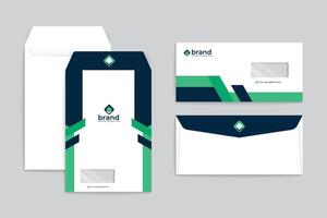 Green color envelope design mockup vector