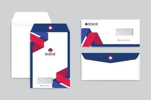 Red color envelope design mockup vector