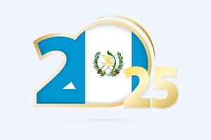 Year 2025 with Guatemala Flag pattern. vector