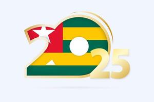 Year 2025 with Togo Flag pattern. vector