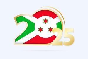 Year 2025 with Burundi Flag pattern. vector