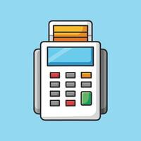Wireless NFC Cashless Payment POS Machine System Color Icon 2 vector