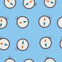 Compass seamless pattern on blue background. Design for print, wrapping paper, nursery vector