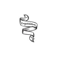 line art ribbon icon vector