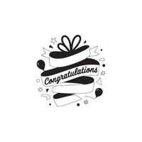 congratulation ribbon icon vector