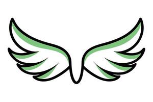 Christmas angel wings line art, clipart illustration with isolated on white background vector