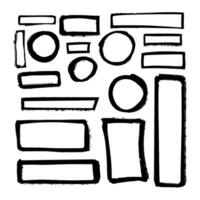 Grunge Hand Drawn Black Rectangle Frames Set vector