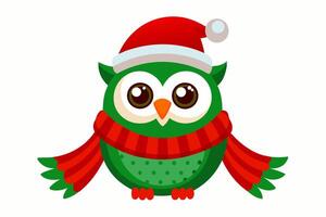 Adorable Christmas Owl Graphics for Holiday Design Projects Ideal for Logos, Illustrations, Gift Tags, and Unique Seasonal Branding to Add a Touch of Festive Cheer to Your Work vector