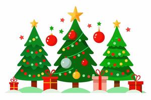 Charming Christmas Trees Graphics for Holiday Design Projects Ideal for Greeting Cards, Logos, Illustrations, Gift Tags, and Unique Seasonal Branding to Add Festive Cheer vector