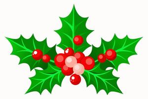 Elegant Christmas Holly Graphics for Holiday Design Projects Ideal for Greeting Cards, Logos, Illustrations, Gift Tags, and Unique Seasonal Branding to Add a Touch of Festive Tradition vector