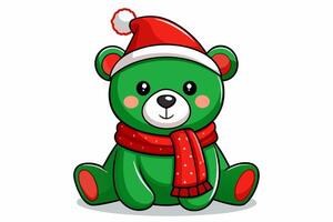 Adorable Christmas Teddy Graphics for Holiday Design Projects Ideal for Greeting Cards, Logos, Illustrations, Gift Tags, and Unique Seasonal Branding to Add a Touch of Festive Cheer vector