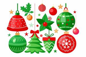 Beautiful Christmas Ornaments Graphics for Holiday Design Projects Ideal for Greeting Cards, Logos, Illustrations, Gift Tags, and Unique Seasonal Branding to Add Festive Elegance to Your Creati vector