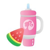 A flat icon of watermelon juice vector