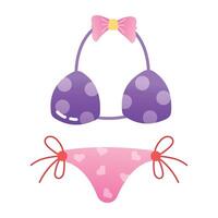 An icon of bikini in flat style vector