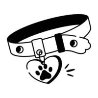 Cat collar icon in drawing style vector