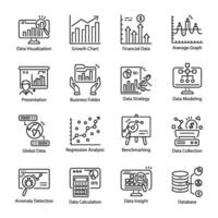 Modern Bundle of Data Infographics Line Icons vector