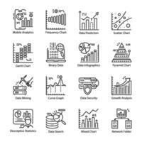 Handy Pack of Data Insights Line Icons vector