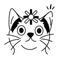 A drawing style icon of confused cat vector