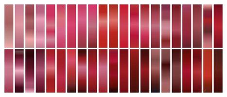 Red Gradient Set for Light to Bright Colors vector