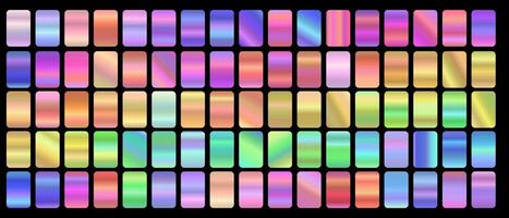 Beautiful Bright Colorful Web Swatch Gradient Set with Bright and Pastel Colors vector