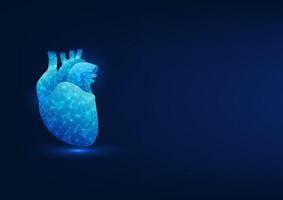 Medical technology background, heart connected to technology network, conveys heart disease treatment, doctors using modern technology to help treat heart-related diseases. vector