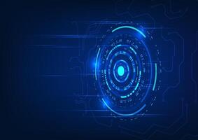 Technology background. Overlapping light beam technology circles, showing data processing in the system. Illustration, , poster. vector