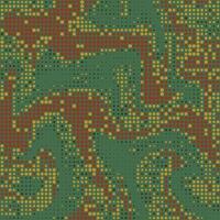 Abstract halftone seamless camouflage texture. Dot pattern in khaki green and brown colors urban camo. Digital background vector