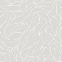 Organic petals pattern with white wavy lines and scrolls leaves on light beige background. Abstract texture in art deco style. plant ornament. Seamless design for textile, fabric and wrapping. vector