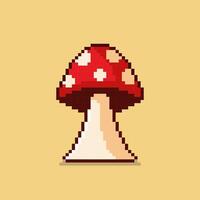 Pixel art mushroom game asset design vector