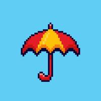 Pixel art umbrella game asset design vector