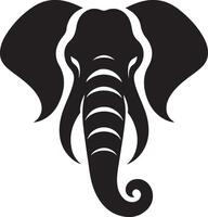 Elephant head front view this silhouette vector