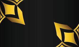 black background with abstract golden geometric shape vector
