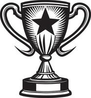 trophy silhouette with a star on top vector