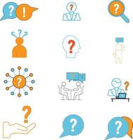 Question mark icon sets vector