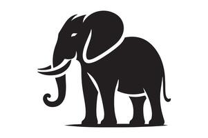 Art of Simple Elephant Silhouette vector