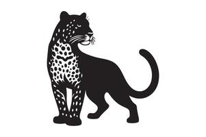 Elegant Leopard Silhouette in Black Design vector