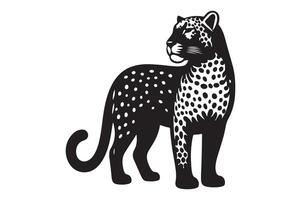 Leopard Silhouette Simple Black Illustration vector
