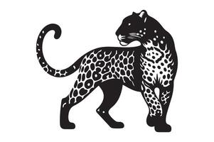 Black Leopard Silhouette Simple Design vector