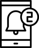 Push Notification Line Icon vector