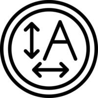 Text resizing Line Icon vector