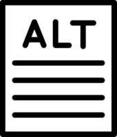 Alt text Line Icon vector