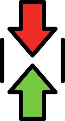 Scroll Up Line Filled Icon
