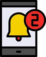 Push Notification Line Filled Icon vector