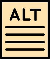 Alt text Line Filled Icon vector