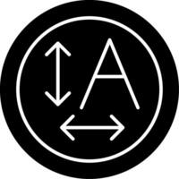 Text resizing Glyph Icon vector