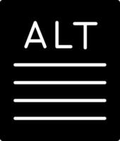 Alt text Glyph Icon vector