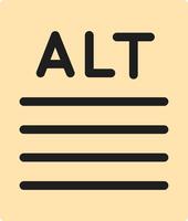 Alt text Flat Icon vector