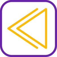 Backward Line Two Color Icon vector