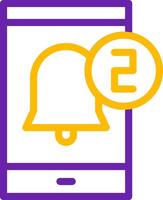 Push Notification Line Two Color Icon vector