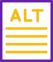 Alt text Line Two Color Icon vector